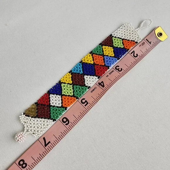 Colorful Triangle Beaded Bracelet - Picture 6 of 7